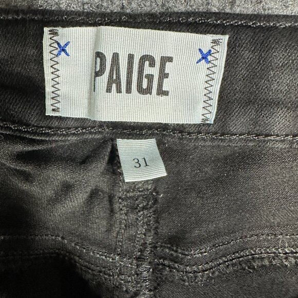 PAIGE Jeans Womens 31 Verdugo Ultra Skinny Black Stretch Pockets Logo - Picture 5 of 10